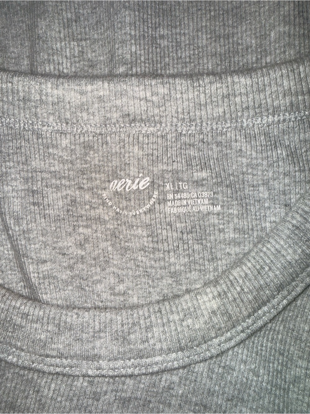 aerie Light Gray Ribbed Tank Top - Picture 3 of 3
